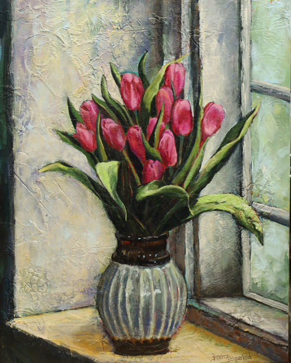 Tulips By The Window by Sharron Schoenfeld
