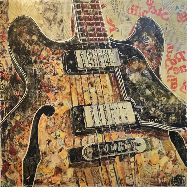 Untitled (Guitar w/Rolling Stones mag. ink) by Randy L Purcell