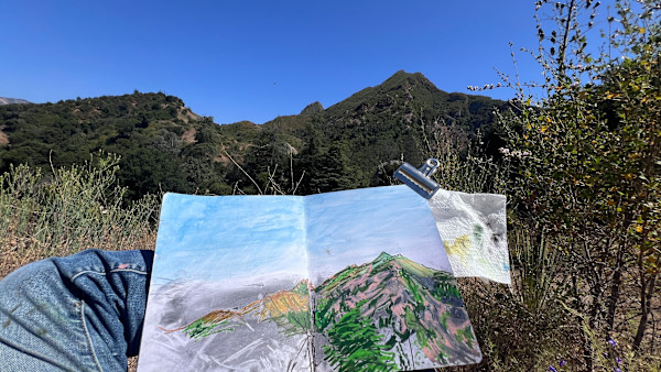 Plein air sketching, Malibu Creek State Park by Laura Letchinger