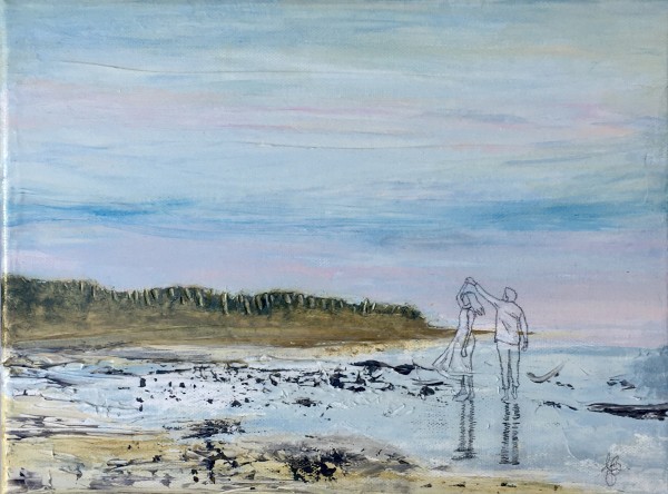 Beach Memory, In Love (commission) by Julea Boswell Art