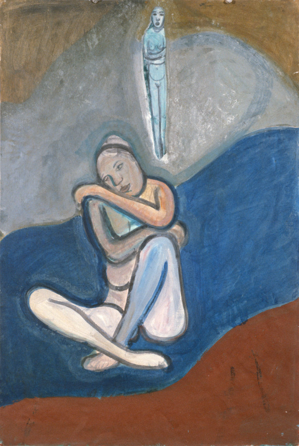 Thoughtful Nude with Small Figure by Keisho Okayama