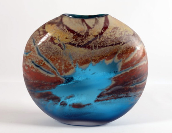 Aqua Fission Vase by North Rim Glass Jared & Nicole Davis