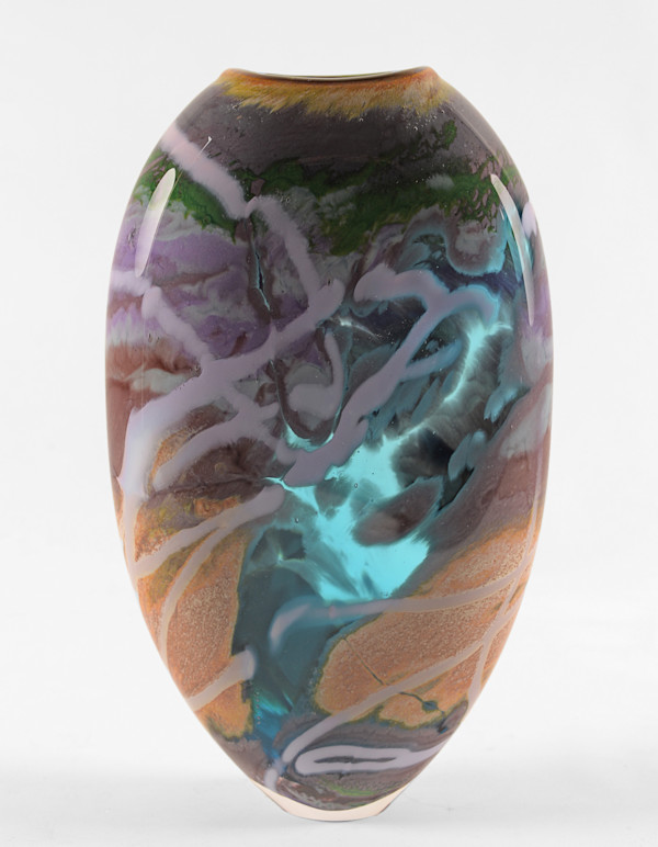 Canyon Walls Small Turquoise by North Rim Glass Jared & Nicole Davis, Image 1.