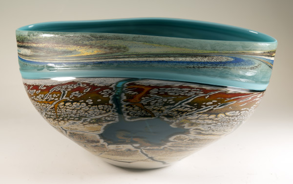 Canyon Walls Vessel Steele Blue & Turquoise
