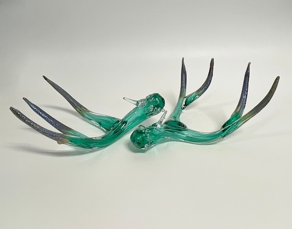 Antler Set Emerald Green w/Metallic Tips by North Rim Glass Jared & Nicole Davis