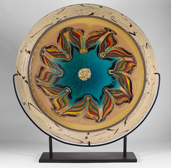 Jupiter Mandala Amber & Turquoise by North Rim Glass Jared & Nicole Davis