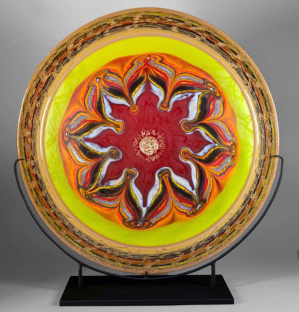 Jupiter Mandala Red & Yellow by North Rim Glass Jared & Nicole Davis