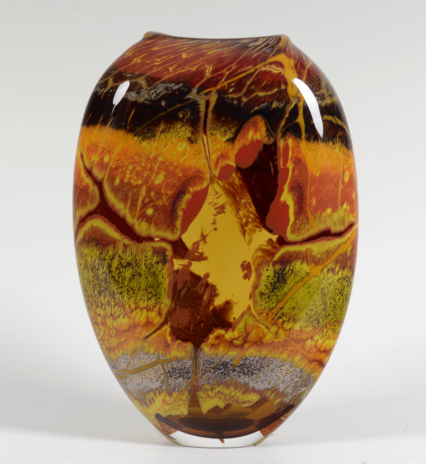 Fission Vase Small-Amber by North Rim Glass Jared & Nicole Davis