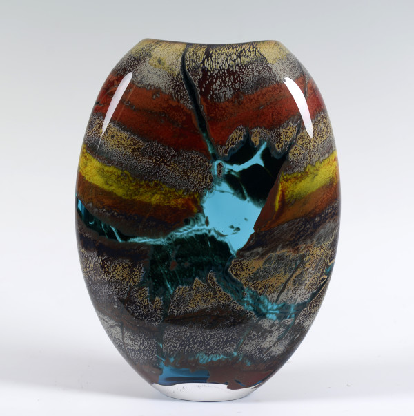 Fission Vase Medium-Turquoise by North Rim Glass Jared & Nicole Davis