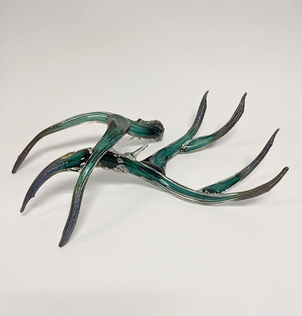 Antler Set-Tourmaline Green w/Metallic by North Rim Glass Jared & Nicole Davis