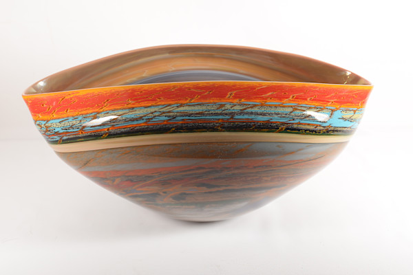Canyon Walls Vessel Incalmo Mountain Blue by North Rim Glass Jared & Nicole Davis