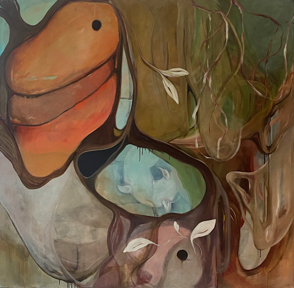 DIRTY TONGUES  (170 x 170 cm) by Hannah Thomas