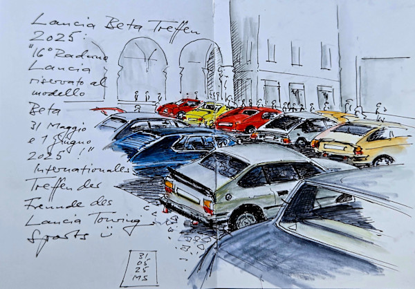 Pesaro, Lancias auf der piazza del popolo, 2025 by Martin Spillmann, Image 1.