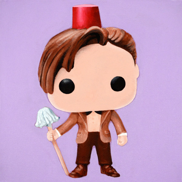 11th Doctor With Fez And Mop by Jacquie Hughes