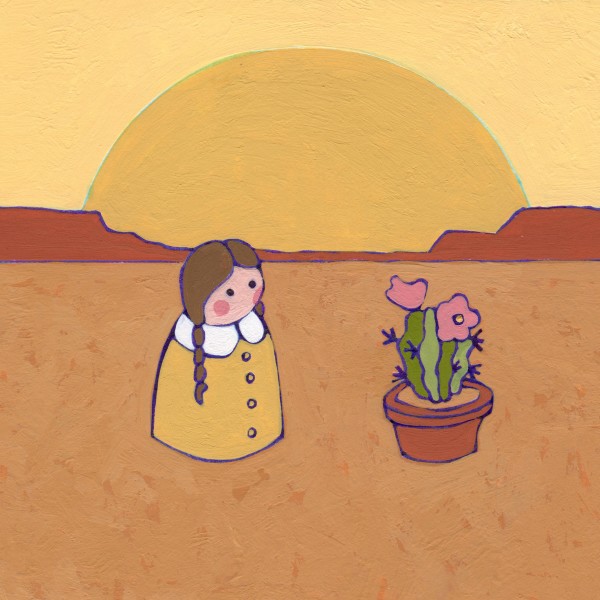 Lolly and the Potted Cactus Original Painting