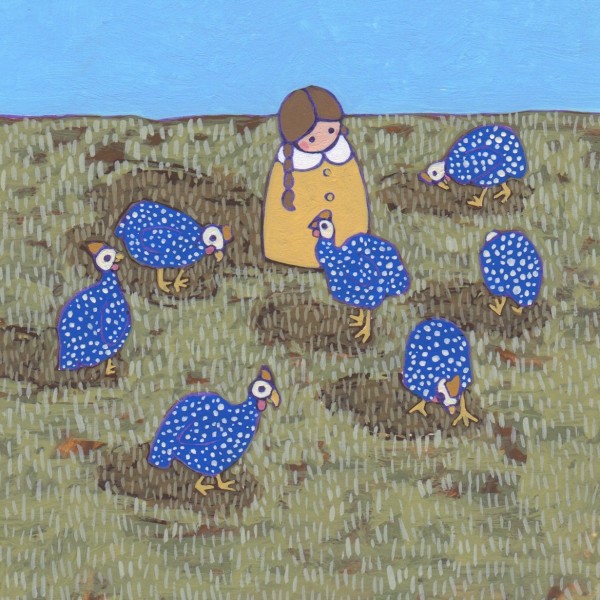 Lolly and the Guinea Fowl Original Painting