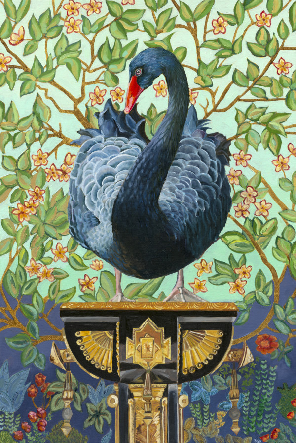 Tree of life, black swan (scan) by Fiona Smith
