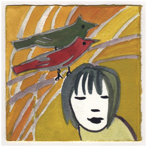 The Cardinals in the Mock Orange. #082