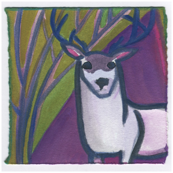 A Buck at the Top of the Path. #263 by Raya Bodnarchuk, Estate, Image 1.