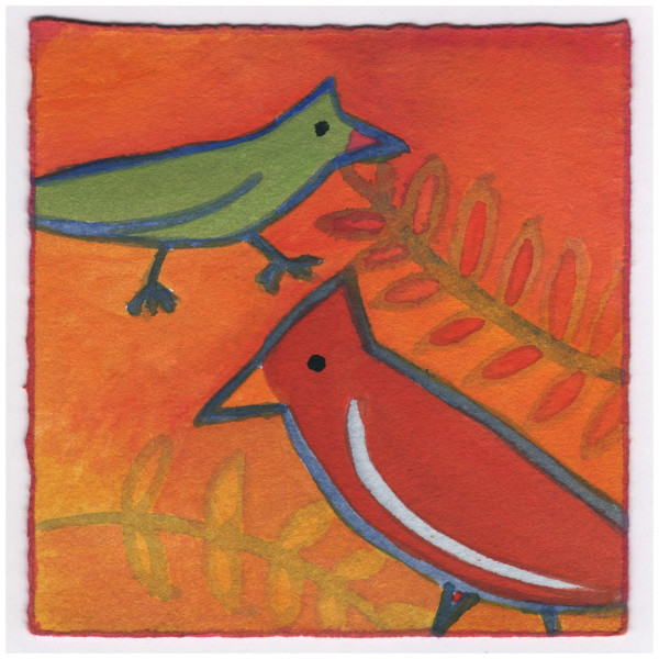 The Two Cardinals #294 by Raya Bodnarchuk, Estate, Image 1.