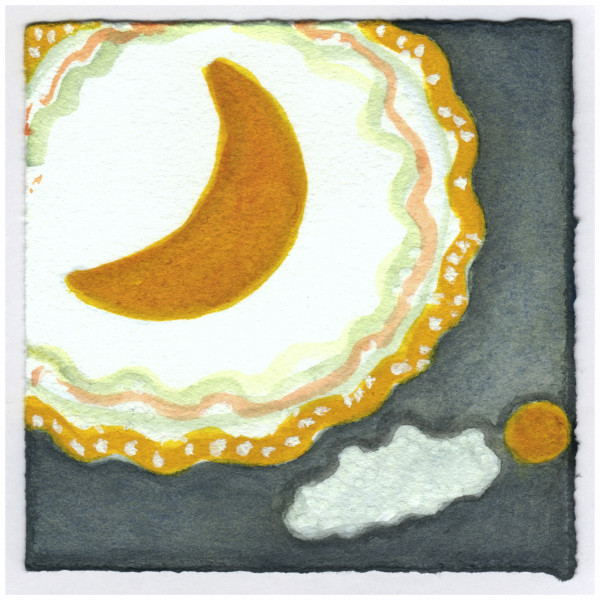 The Moon With a Halo and Jupiter. #534 by Raya Bodnarchuk, Estate, Image 1.