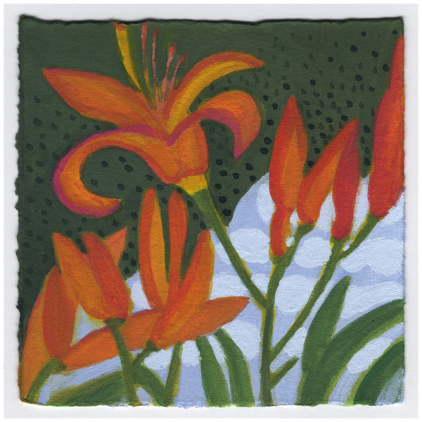 Clouds Reflected in the Canal with Day Lilies. #562 by Raya Bodnarchuk, Estate, Image 1.