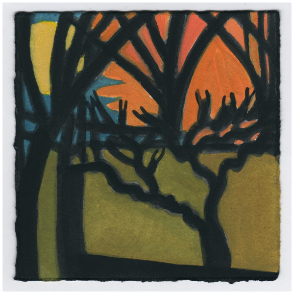 The Moon and the Orange Sunset. #572 by Raya Bodnarchuk, Estate, Image 1.