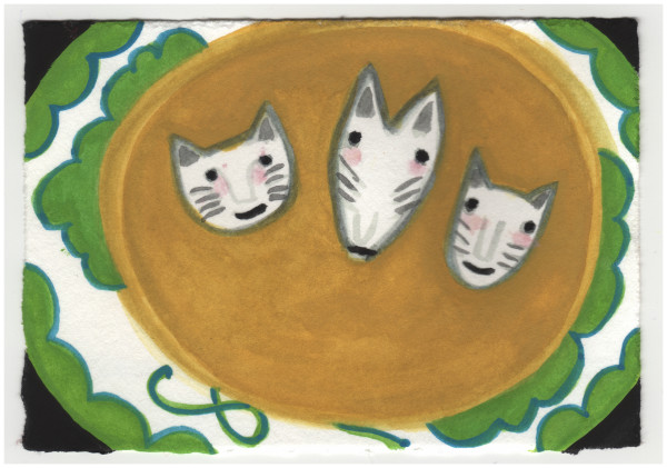 Three Tiny Mexican Masks. #674