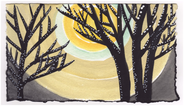 The Cold Night Moon and Trees While My Neighbor Plays His Bagpipes. #745 by Raya Bodnarchuk, Estate, Image 1.