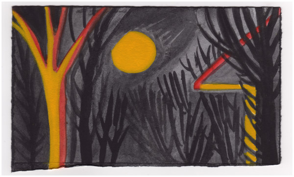 Moon Through the Trees. #816 by Raya Bodnarchuk, Estate, Image 1.