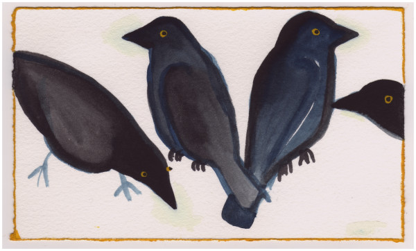 4 Grackles. #853 by Raya Bodnarchuk, Estate, Image 1.