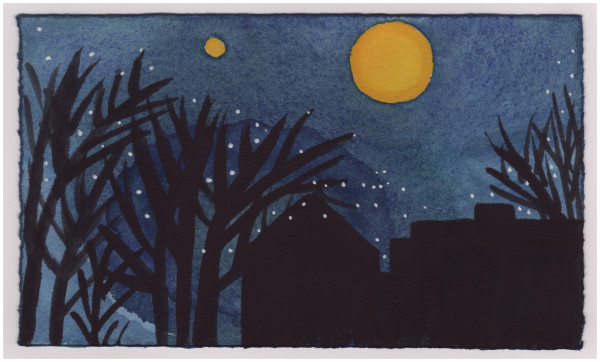 The Moon and Jupiter Over My House. #868 by Raya Bodnarchuk, Estate, Image 1.
