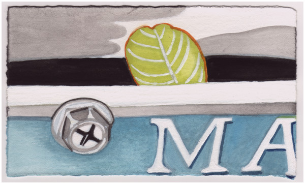 One Leaf on my License Plate. #885 by Raya Bodnarchuk, Estate, Image 1.