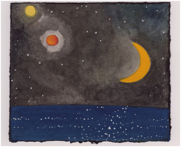 Saturn, Mars and the Moon. #982