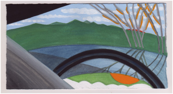 View of the Sunset on the Hood of the Car. #998