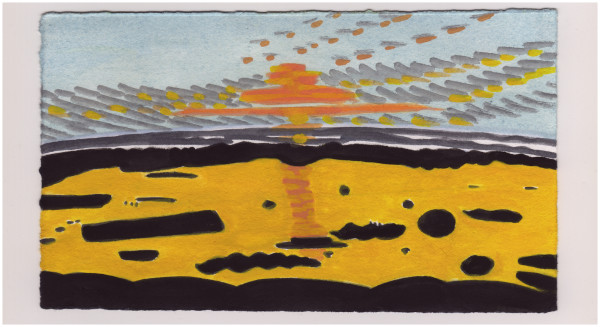 The Sunset on the Wide Beach at Waldport. #1038