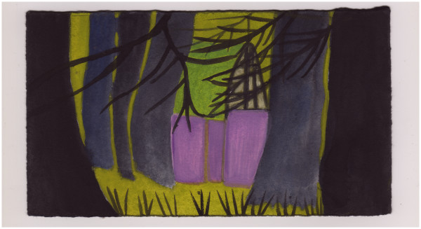 A Pink Building With Moss in Mt. Tabor Park. #1039