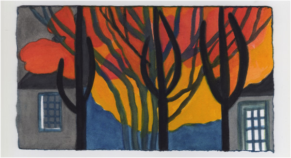 The Mulleins in Front of the Maple. #1092