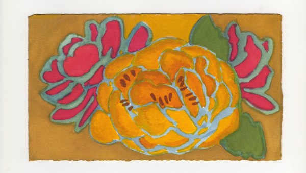 Three Roses with Two Leaves. #1250