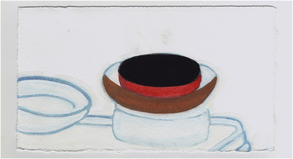 A Cake of Black Paint in a Terra Cotta Dish. #1385