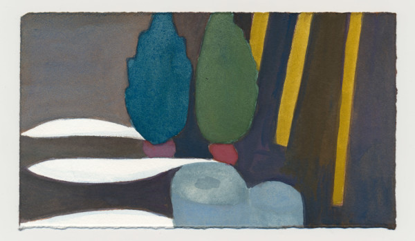 The Two Little Pines in the Back. #1475