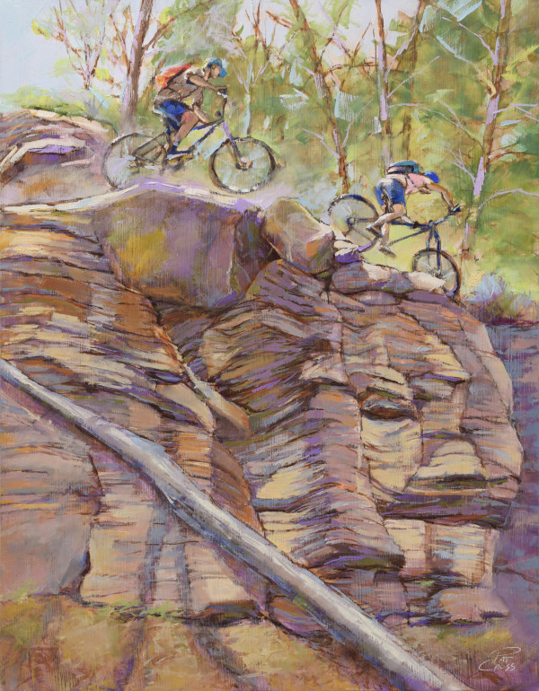 Mountain Bikers Rock by Pat Cross