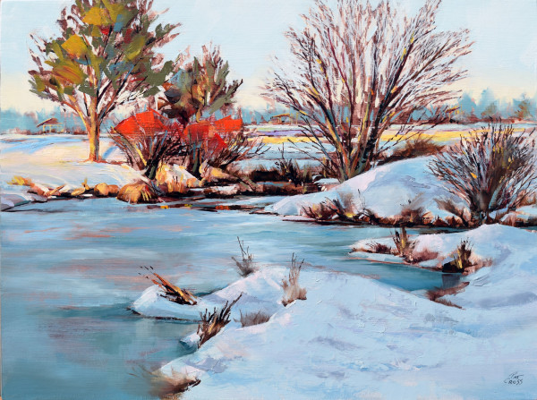 Winter on the Riverbank by Pat Cross