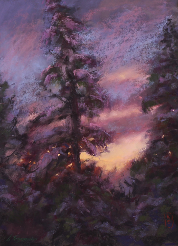 Cold Light of Winter (Joint pastel painting by Keith Demanche and Lisa Regopoulos) by Lisa Regopoulos