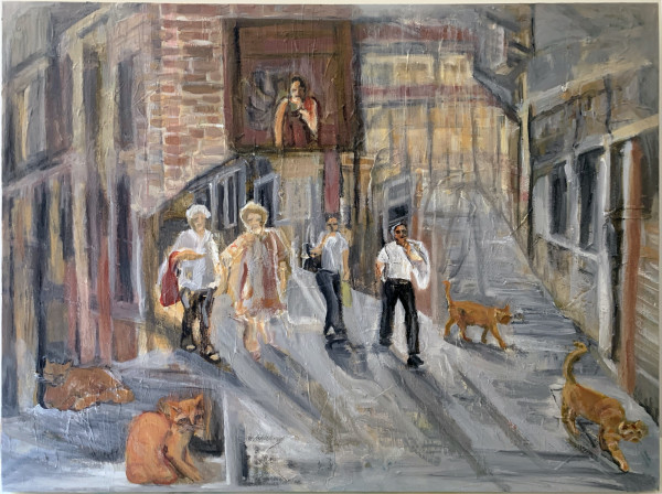 Venetian Alley Dream, 2020, Acrylic on Canvas, 36 x 22"