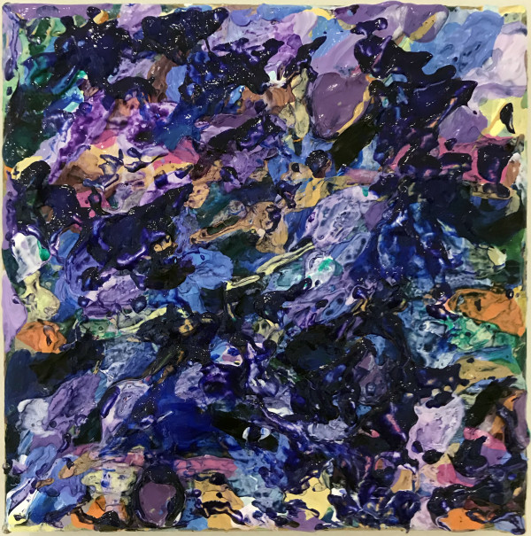 Blue Green Dream, 2019, acrylic on panel, 5 x 5 inches by Rachael Grad