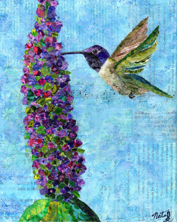 Jewels of the Sky:  Mr. Blackchinned Hummingbird by Poppyfish Studio: The Art of Natasha Monahan Papousek