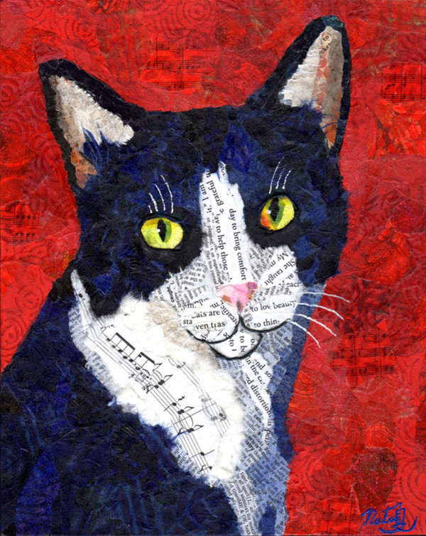 Newspaper Cat by Poppyfish Studio: The Art of Natasha Monahan Papousek