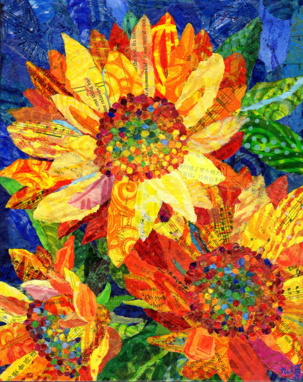Sunflower Trio by Poppyfish Studio: The Art of Natasha Monahan Papousek