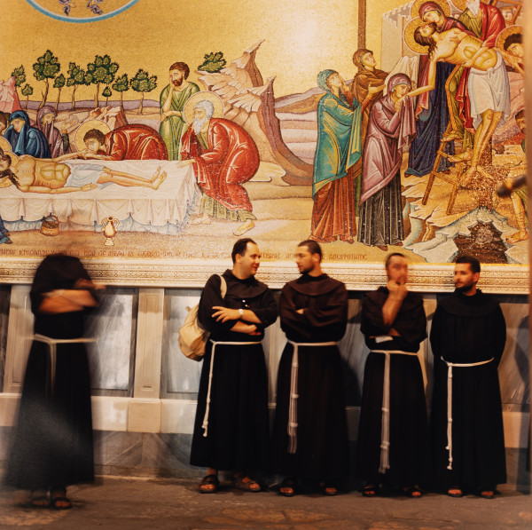 Monks at the Church of the Holy Sepulchre (Jerusalem, Israel) by Amie Potsic